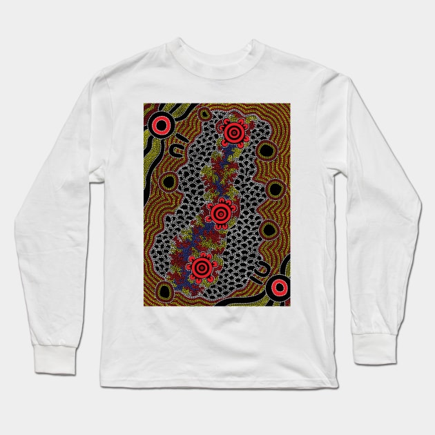 Aboriginal Art - Gathering 2 Long Sleeve T-Shirt by hogartharts